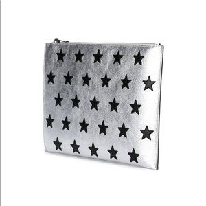 Saint Laurent Paris Star Patch Clutch Metallic